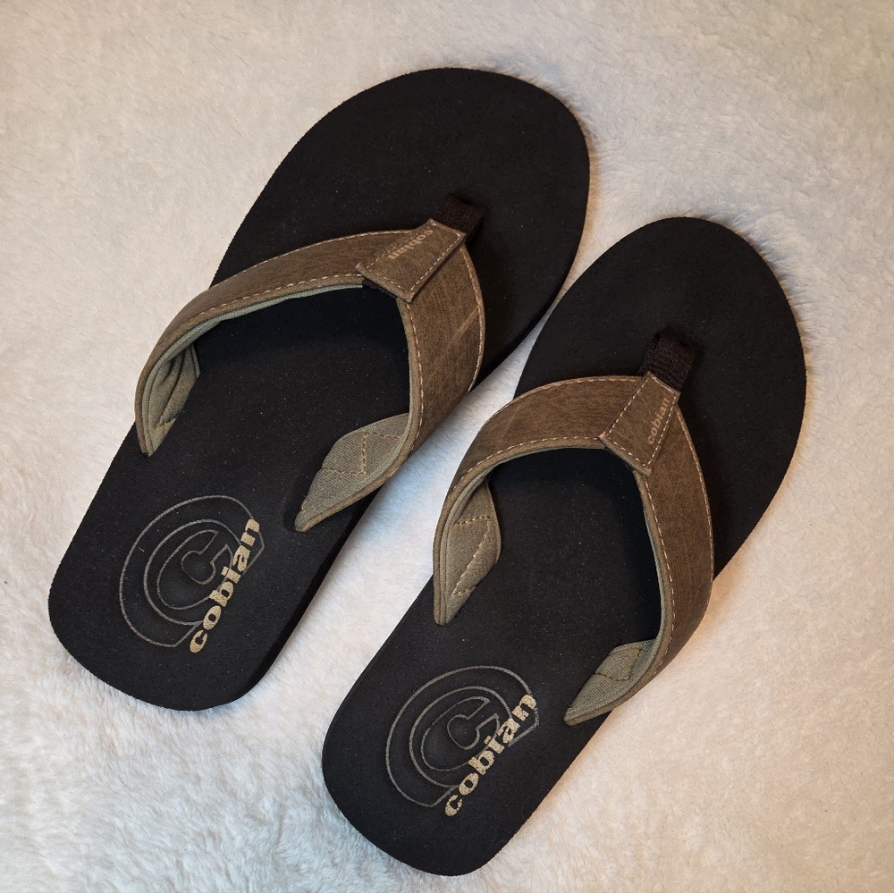 Cobian Brown and Tan Flip Flops